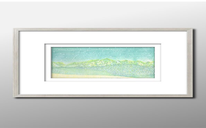 atelier 余白］下山明花 木版画「氷点下の夜に」【 版画 アート 美術
