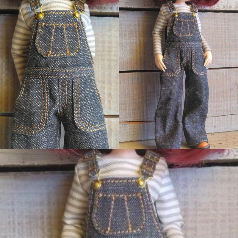 縫製職人が作る フィギュア用 人形用 オーバーオール 着せ替え