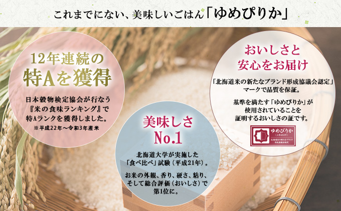 定期便 6ヶ月連続6回 北海道産 ゆめぴりか 無洗米 5kg 米 特A 白米 お