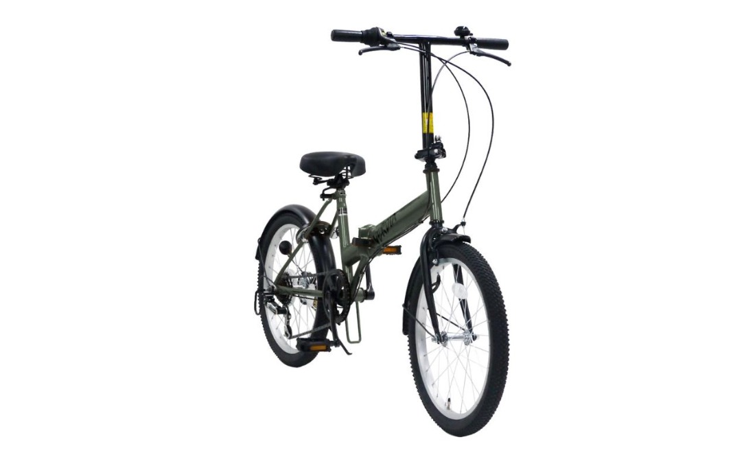 (取引相手決まっております)中古 折りたたみ自転車 claudio 6段変速 20インチ VERDIA 20インチ 折りたたみ自転車 Green 送料無料 全国配送離島含