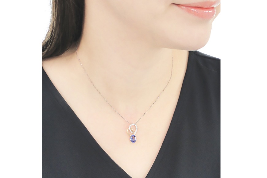 ネックレス K18YG PT900 イエローゴールド プラチナ コンビ 0.18ct