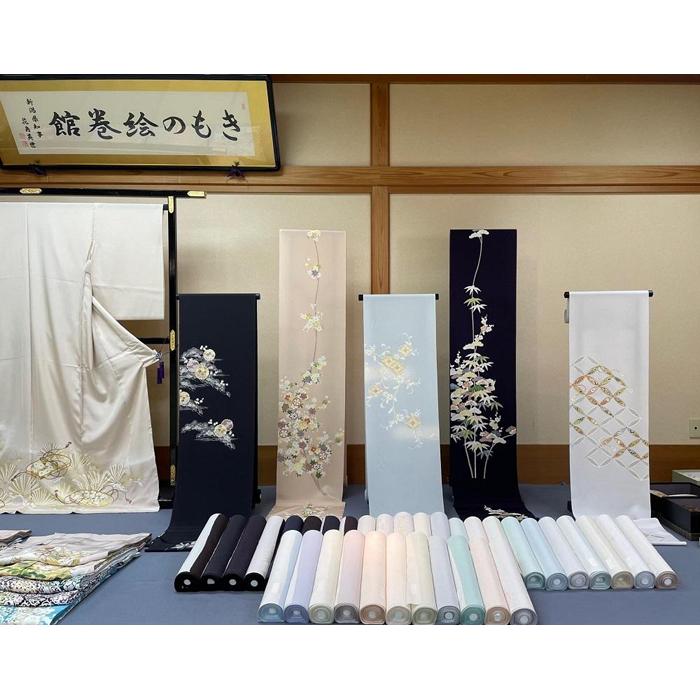 染のおおこうち　友禅の反物　八掛け付 志田弘子作「つるにちにち草」加賀友禅染め九寸帯 - 青山ゑり華