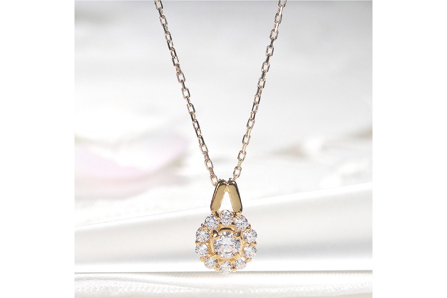 ネックレス K18YG イエローゴールド ダイヤモンド 0.35ct 【f218-k18yg