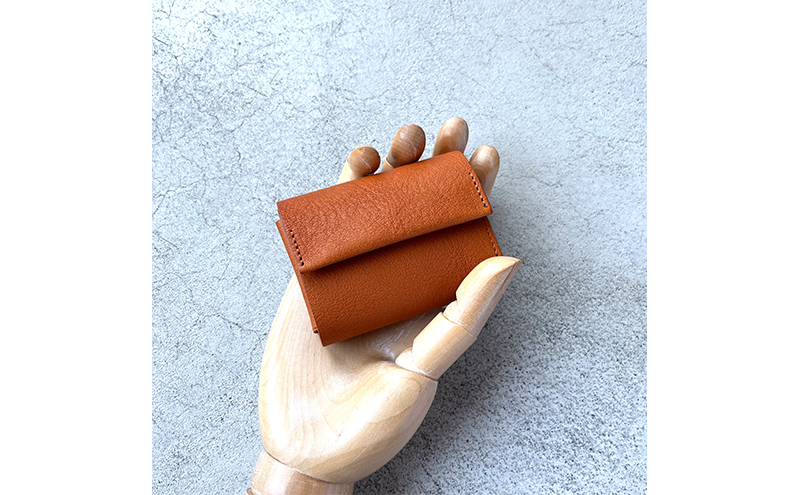 本革 三つ折りミニ財布 シボ入り栃木レザー ファッション小物 革小物