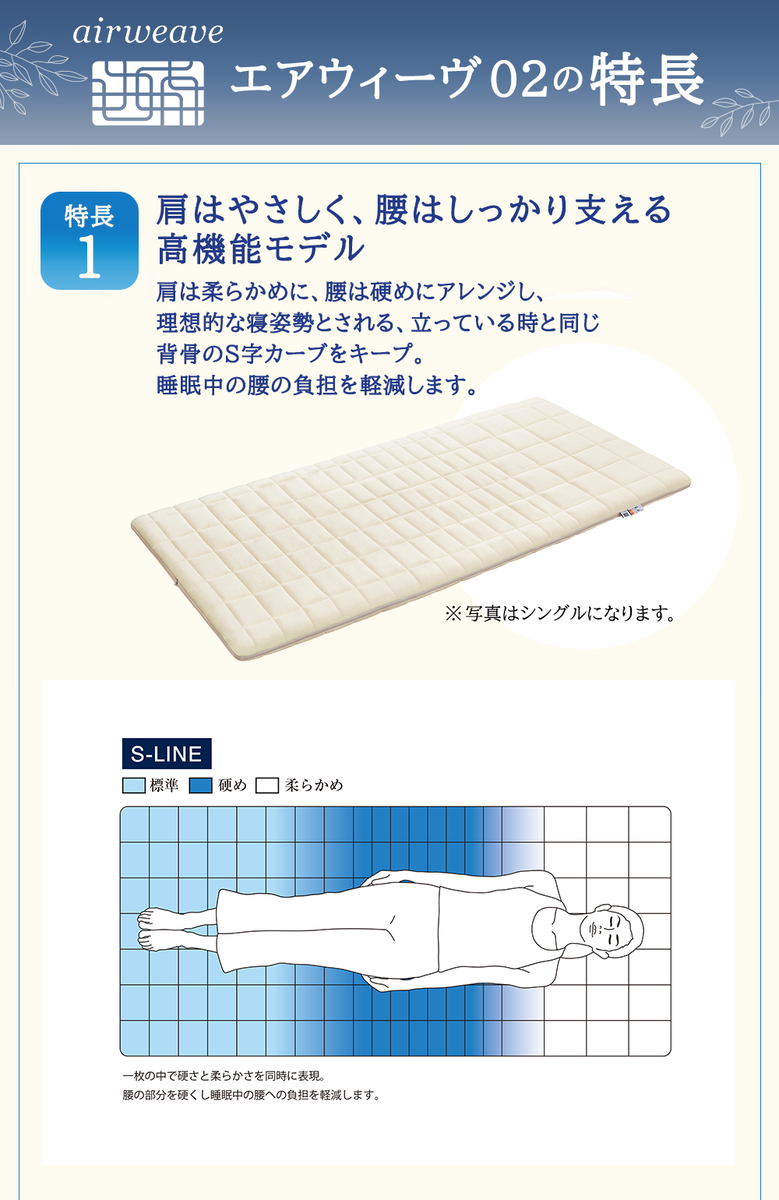 エアウィーヴ 02 キング 寝具 マットレストッパー マットレスパット