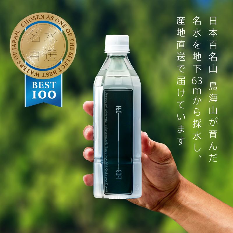 水 H2O-SOFT 500ml ×42本/1箱 ミネラルウォーター 軟水 超軟水 産地