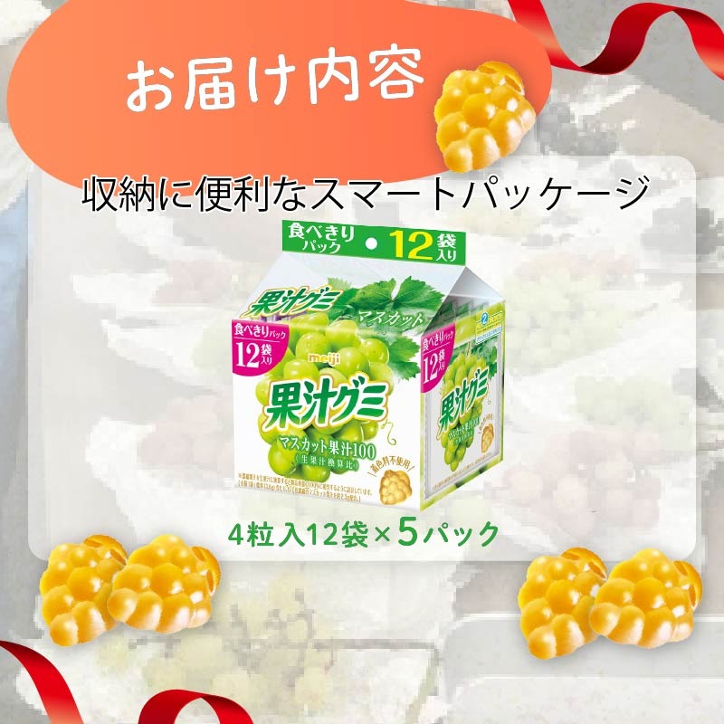 明治 果汁グミスマートパック マスカット 163g × 5個 グミ お菓子