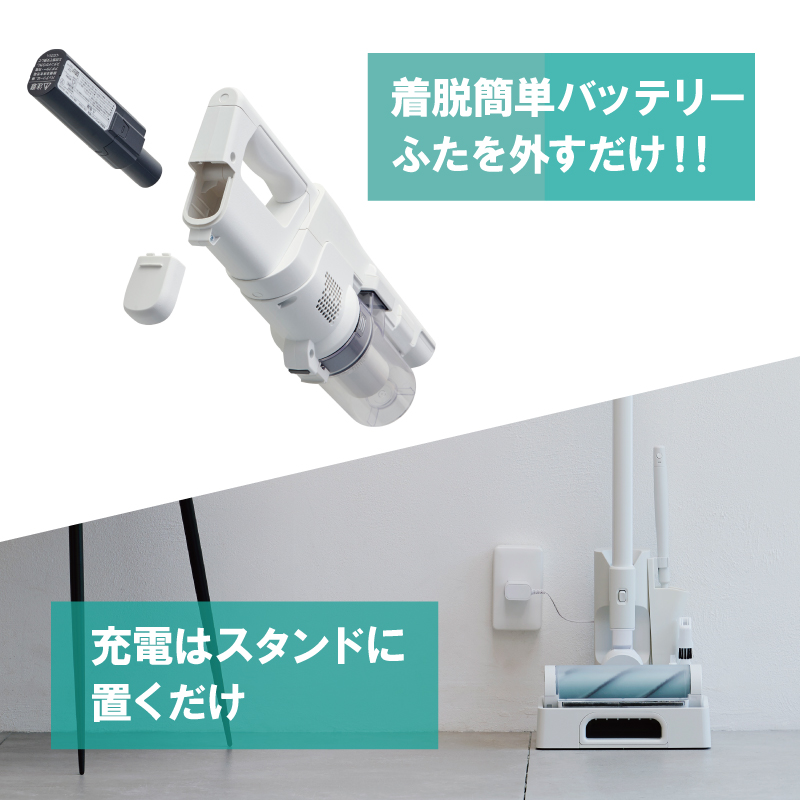 SG00001 新品未使用 TOPVALU トップバリュー 掃除機・クリーナー コードレススティッククリーナー サイクロン式 HC-PS163  ホワイト [1000027779070] p-4549414519549_s04.jpg