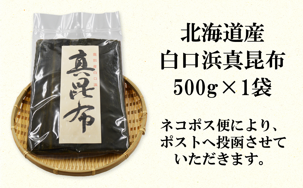 北海道産 白口浜真昆布 500g 真昆布 のし昆布（北海道鹿部町