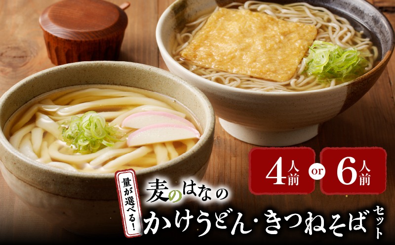 量が選べる！＞麦のはなのかけうどん・きつねそばセット K071-004_SKU