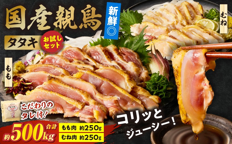国産親鳥 タタキセット お試しセット【約500g】_b0989_it_may（宮崎県