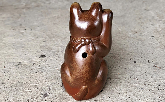 明光窯 招き猫 （ 備前焼 ） 陶器 猫 ネコ ねこ 雑貨 日用品 （岡山県
