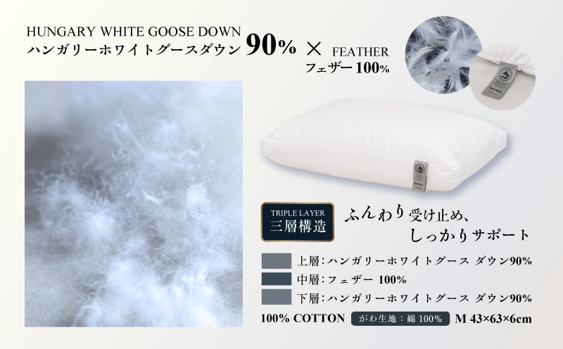 富士屋ホテル】トリプルレイヤー ダウンピロー M：スタンダードサイズ