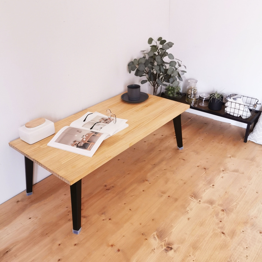 【新品未使用】木製折りたたみローテーブル テーブル 天然木 折りたたみ ローテーブル 1台 ナチュラル ウレタン