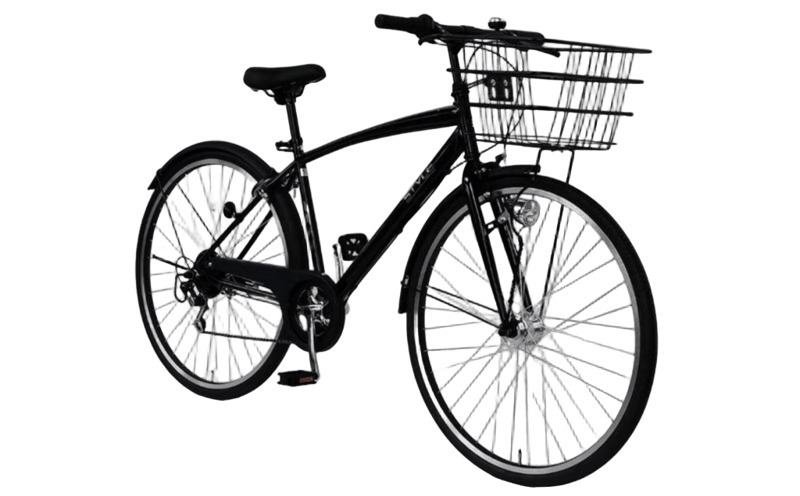 099X342-1 STYLE KIX カゴ付きクロスバイク276 ブラック【27型 自転車