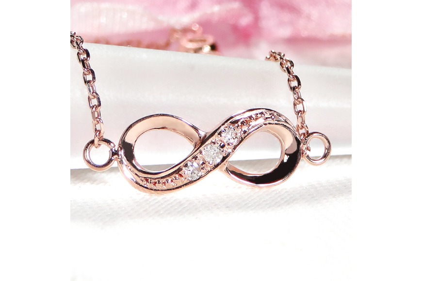 ブレスレット K18PG ピンクゴールド ダイヤモンド 0.23ct 無限大