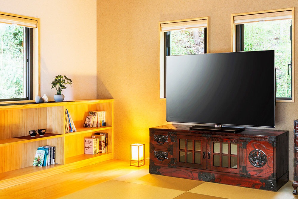 仙台箪笥 四.五尺テレビボード 拭き漆塗り (申込書返送後、1ヶ月～6