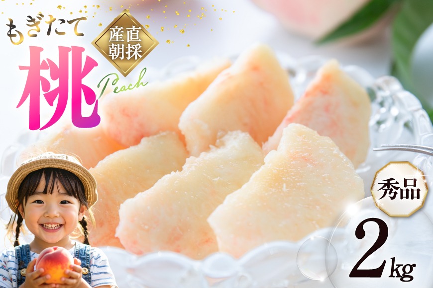2026年発送】桃 山梨 秀品 朝どれ 大玉 約 2.0kg 4～6玉 朝獲れ