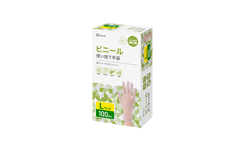 使い捨て手袋 ビニテ ゴム手袋 ビニール手袋 Lサイズ 100枚 4箱 RPVC
