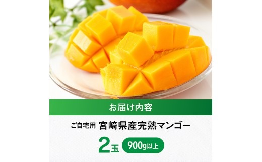 マンゴー 【令和8年発送】宮崎県産ご自宅用完熟マンゴー 2玉 900g以上