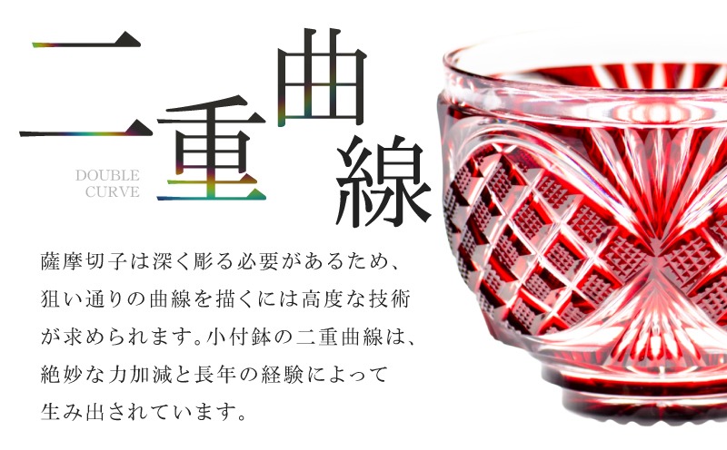 未使用品　復刻　切子浪漫　小付鉢　小付　赤　エーデル 選べる＞島津薩摩切子 小付鉢 C-26 K010-051_SKU（鹿児島県鹿児島市