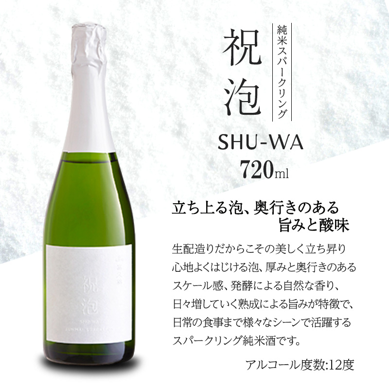 純米スパークリング 祝泡 SHU-WA 720ml 箱なし 富久錦 スパークリング