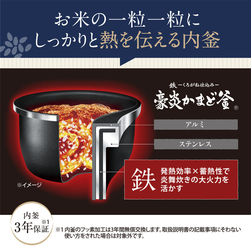 象印 圧力IH炊飯ジャー ( 炊飯器 ) 「 炎舞炊き 」( 4合炊き ) NWUU07