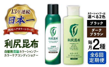 【当店限定販売】 全6回定期便】【色が選べる！2本セット】［白髪用］利尻炭酸 カラーリング・白髪染め