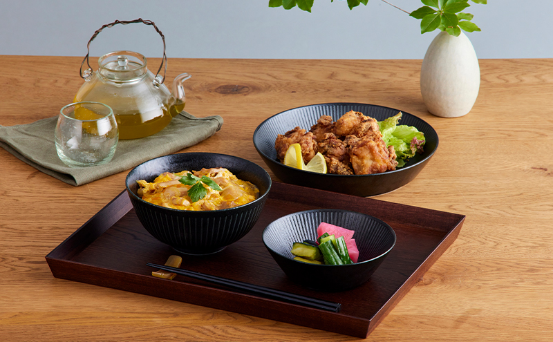 食器 3点セット MNW-3S ブラック 電子レンジ 食洗器対応 磁器 新生活
