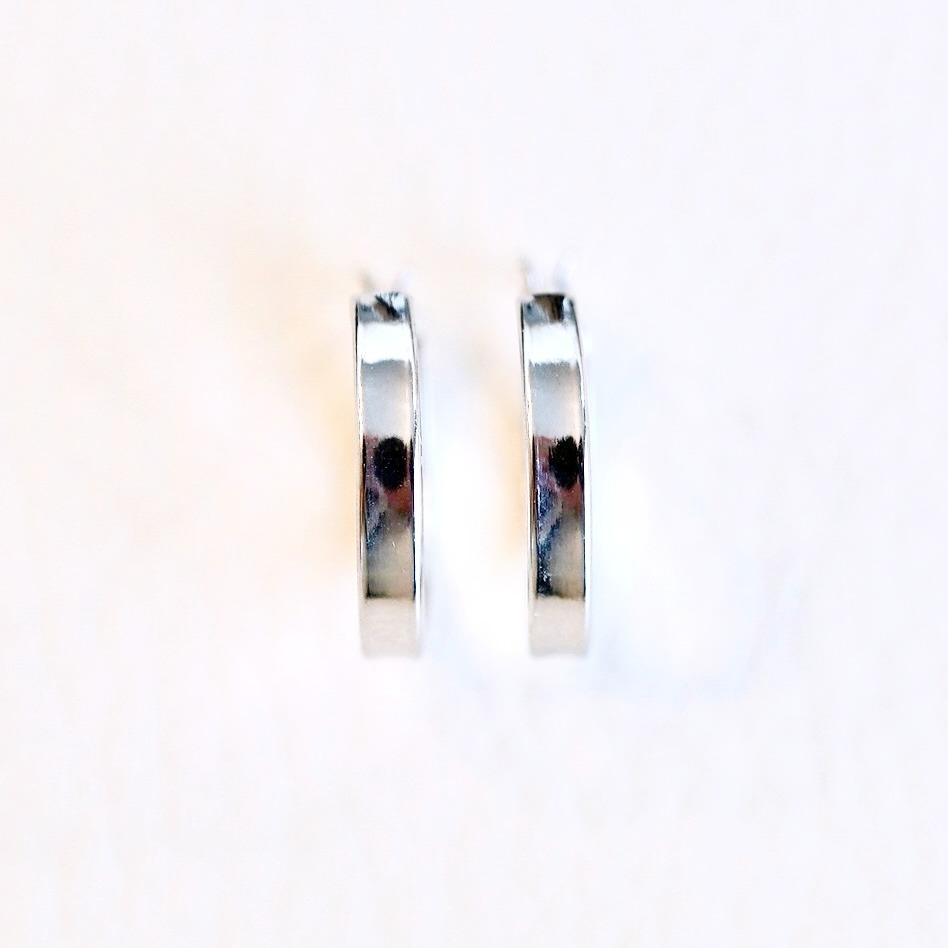 Pt900 プラチナ 地金 フープ ピアス (直径13mm) 保証書付 KO-0021