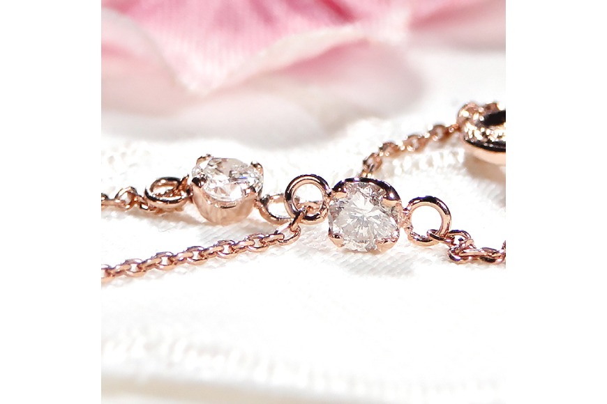 ブレスレット K18PG ピンクゴールド ダイヤモンド 0.23ct 無限大