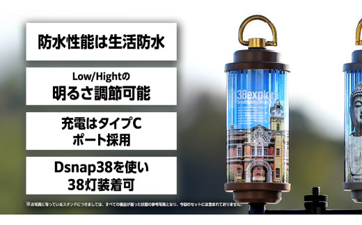 牛久市限定 】 LEDランタン 38灯 ( MIYABI ) 牛久シャトーver ＋