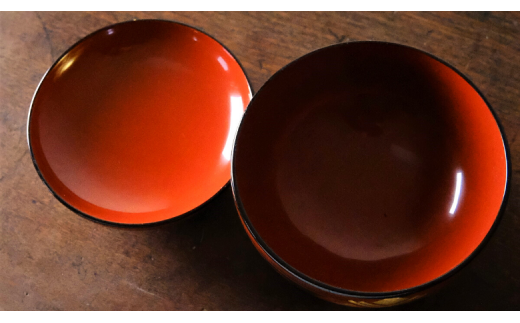 秀衡塗 秀衡大椀（柏紋）蓋付 5個組 / 漆器 お椀 大椀 食器 ふた付き