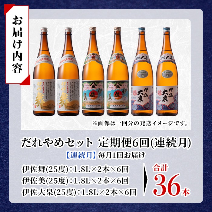 isa888 【定期便6回(連続月)】だれやめ焼酎セット 伊佐舞・伊佐美