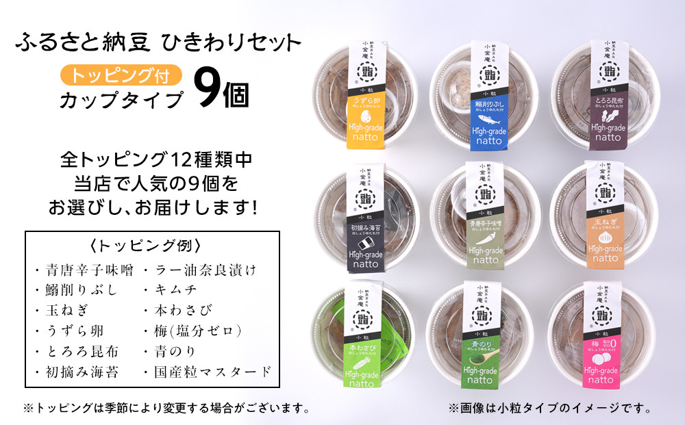 ふるさと納豆 カップタイプ9個 ひきわりセット(カップ納豆9個）＜納豆