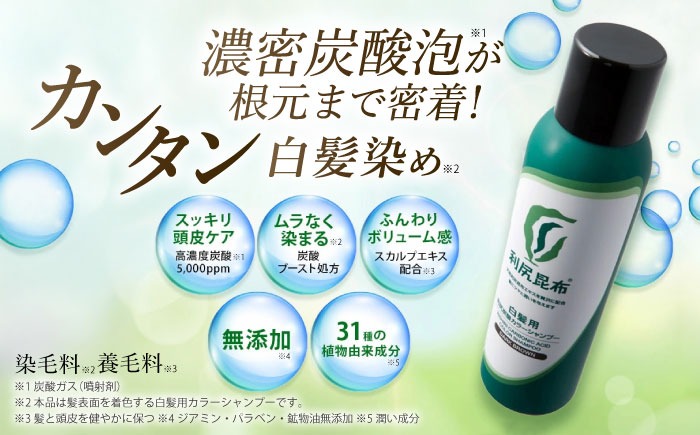 全6回定期便】【色が選べる！2本セット】［白髪用］利尻炭酸カラー
