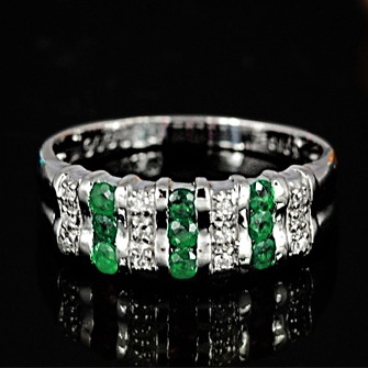 エメラルド リング 0.3ct Ag900[Pt100] (12514) 指輪 リング