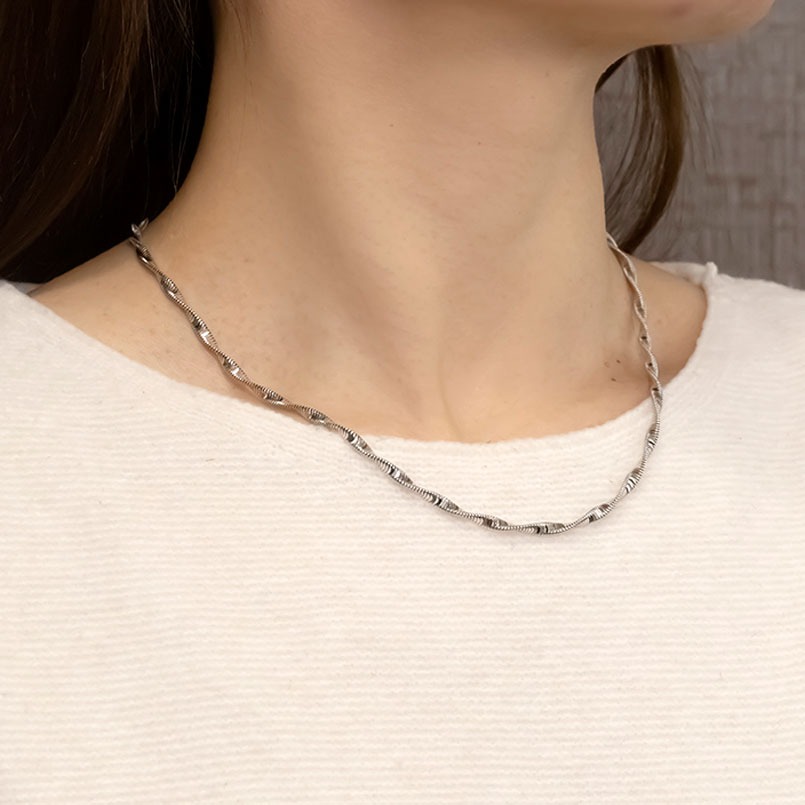 プラチナ850 ツイストチェーン ネックレス プラチナ850 ツイストチェーン ネックレス Pt850 ツイストチェーン