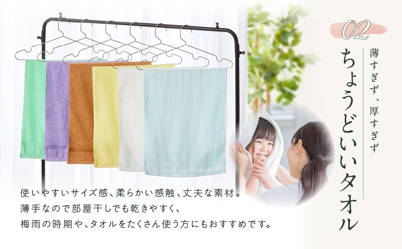 030D270 コーマカラーフェイスタオル18枚セット（ウィスタリア