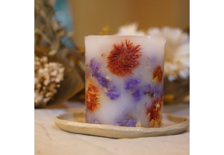 ボタニカルキャンドル ｜ ドライフラワー 花 ギフト 贈り物 かすみ草