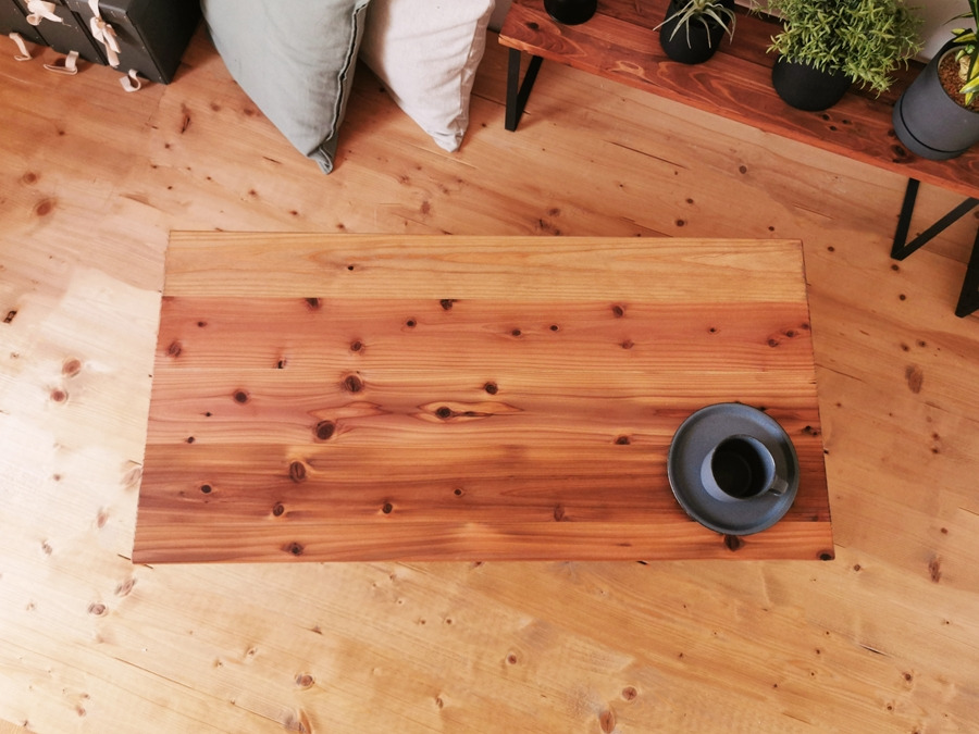 無垢材 折りたたみローテーブル ライトブラウン 約W100×D50cm