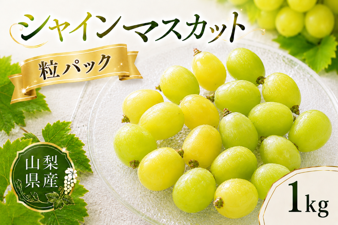 2026年発送】先行予約 シャインマスカット 粒 1kg 500g×2 ご家庭用