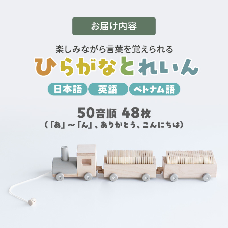 知育玩具 積み木 ひらがなとれいん 日本語 英語 ベトナム語 ひらがな