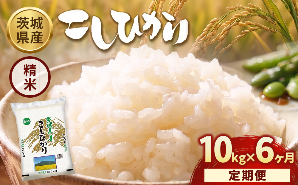 定期便6ヶ月】【令和8年産】茨城コシヒカリ 10kg（5kg×2袋）【精米
