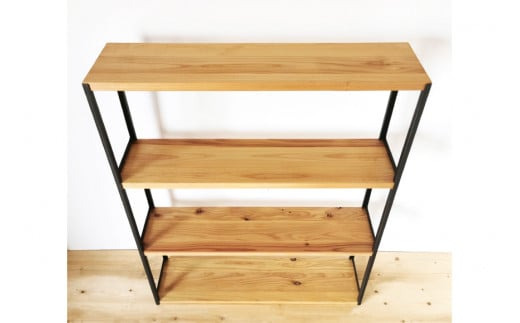 棚 MUKUとアイアンの ラック ライトブラウン 約W80cm×H100cm×D20cm