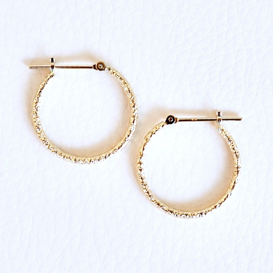 K18 18金 イエローゴールド 地金 フープピアス(直径20mm) 保証書付 NO