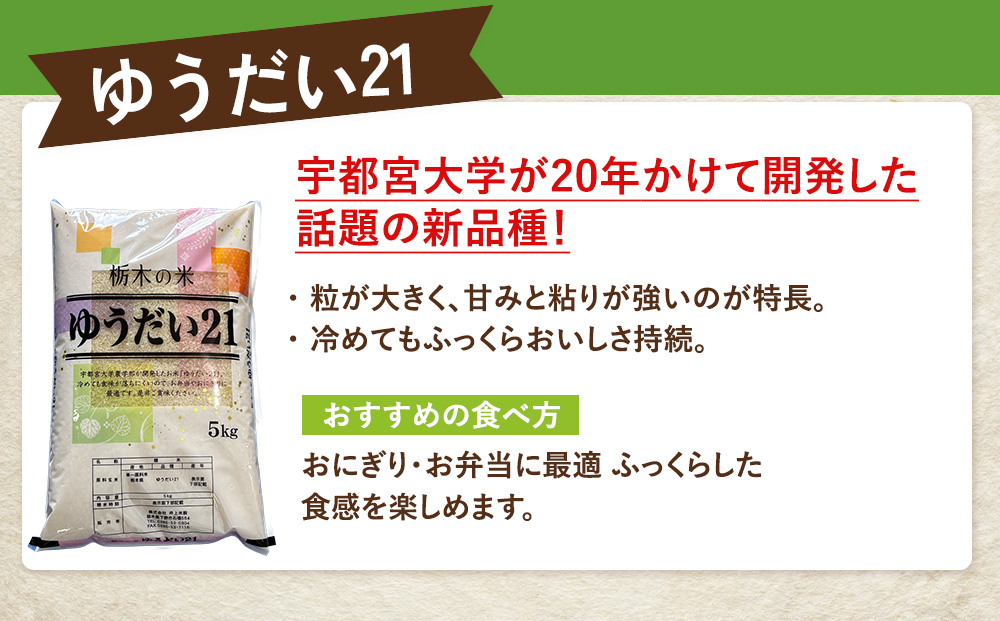米 ゆうだい21 20kg(5kg×4) 栃木県産【栃木県共通返礼品】（栃木県鹿沼
