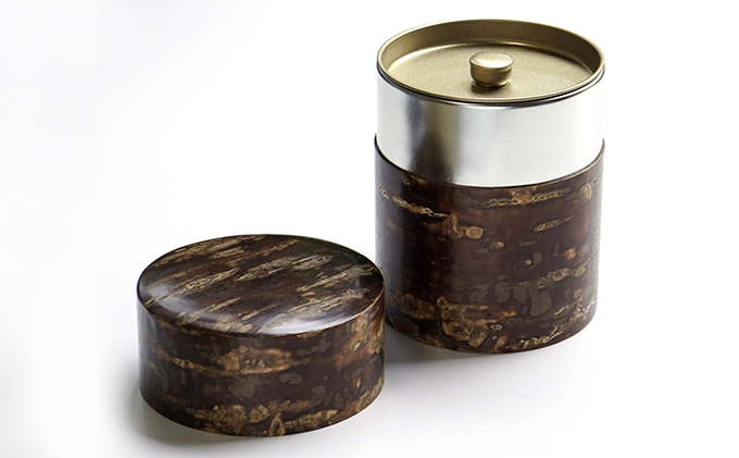 桜皮茶筒と最高峰煎茶と玉露のセット 宇治茶の木谷製茶場 〈 煎茶 玉露