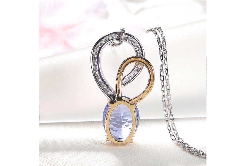 ネックレス K18YG PT900 イエローゴールド プラチナ コンビ 0.18ct