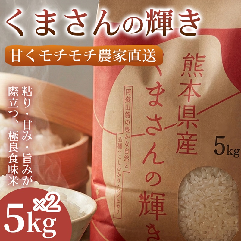 極良食味】熊本県産くまさんの輝き10kg(5kg×2袋) 1セット｜15年育成の